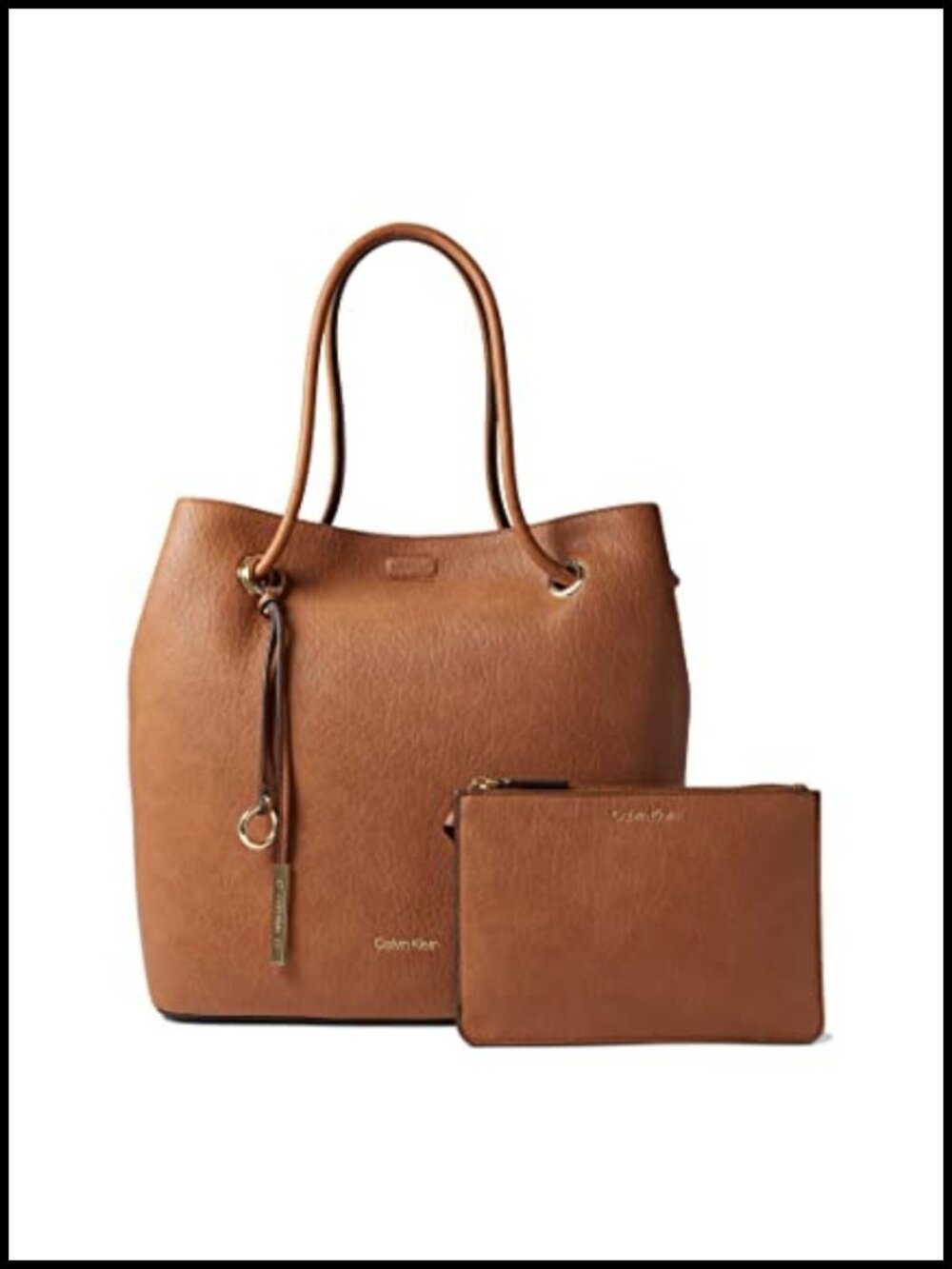 Vegan Leather North South Tote with Removable Wristlet